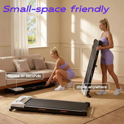 TKW Under Desk Walking Treadmill - Compact Fitness Equipment with LED Display for Home Gym Workouts