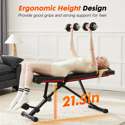 Sweet Furniture S - Weight Bench Foldable Bench Press for Full Body Exercise and Strength Training, 795LBS Capacity Incline Decline Sit up Benches