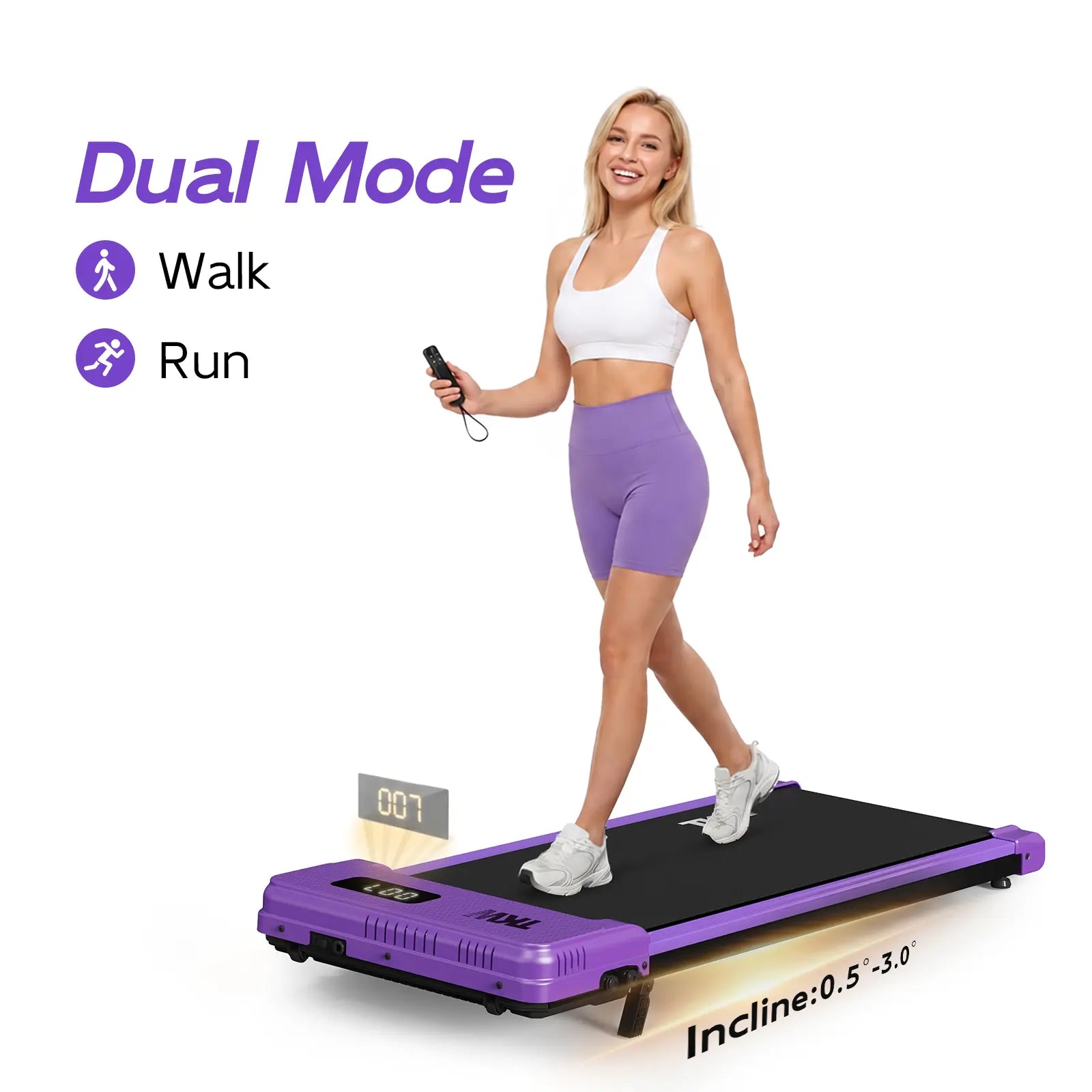TKW Under Desk Walking Treadmill - Compact Fitness Equipment with LED Display for Home Gym Workouts