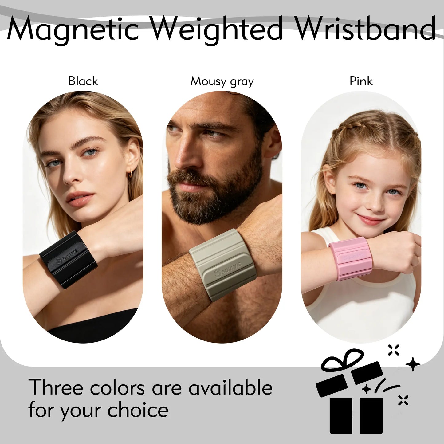 SOULYIS Adjustable Magnetic Weighted Wrist and Ankle Strap Set - Portable and Floor Safe
