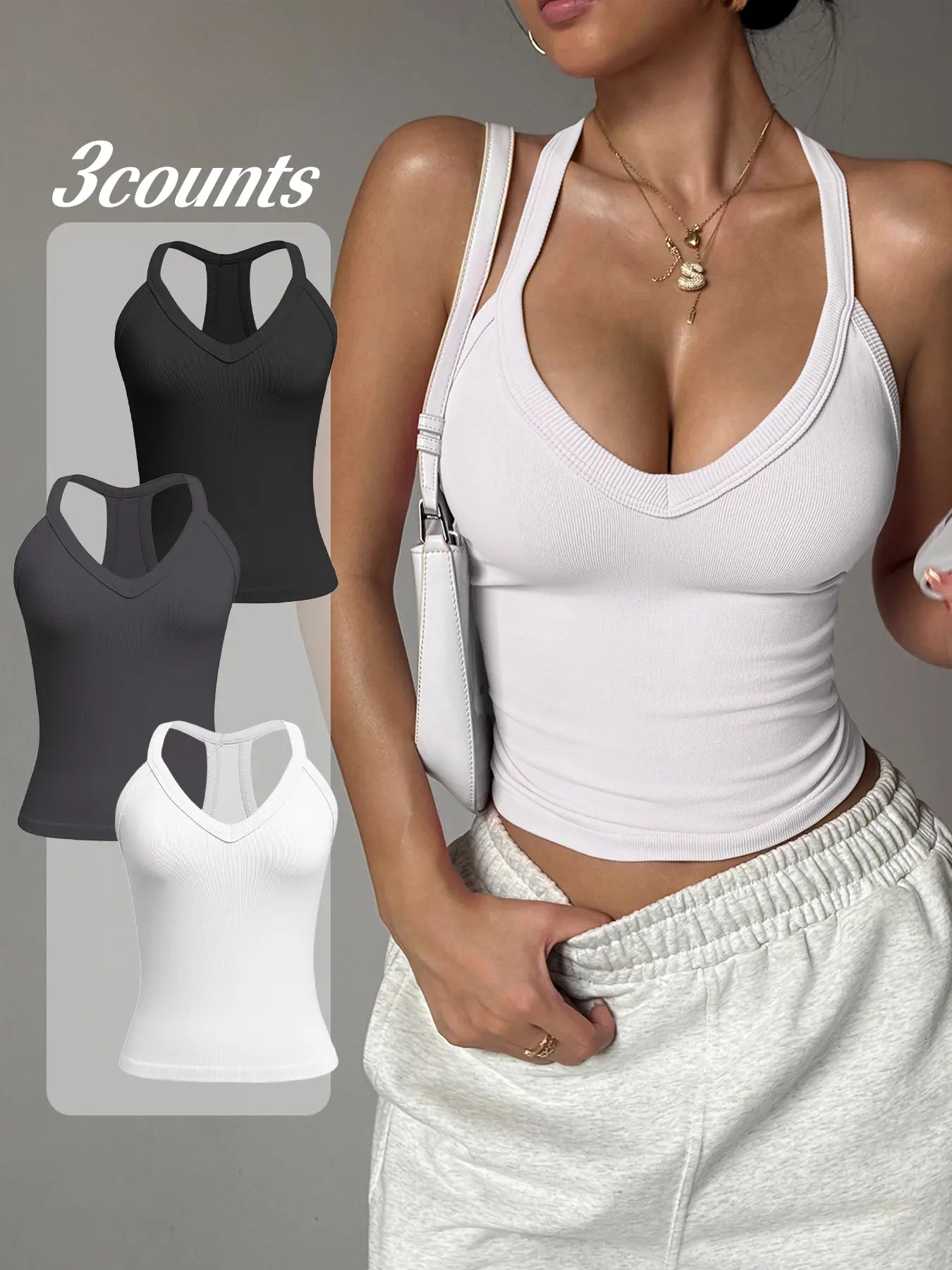 Women's Solid Color Sleeveless Sports Tank - Versatile Casual Top for Yoga and Gym Activities, Ideal Summer Sportswear