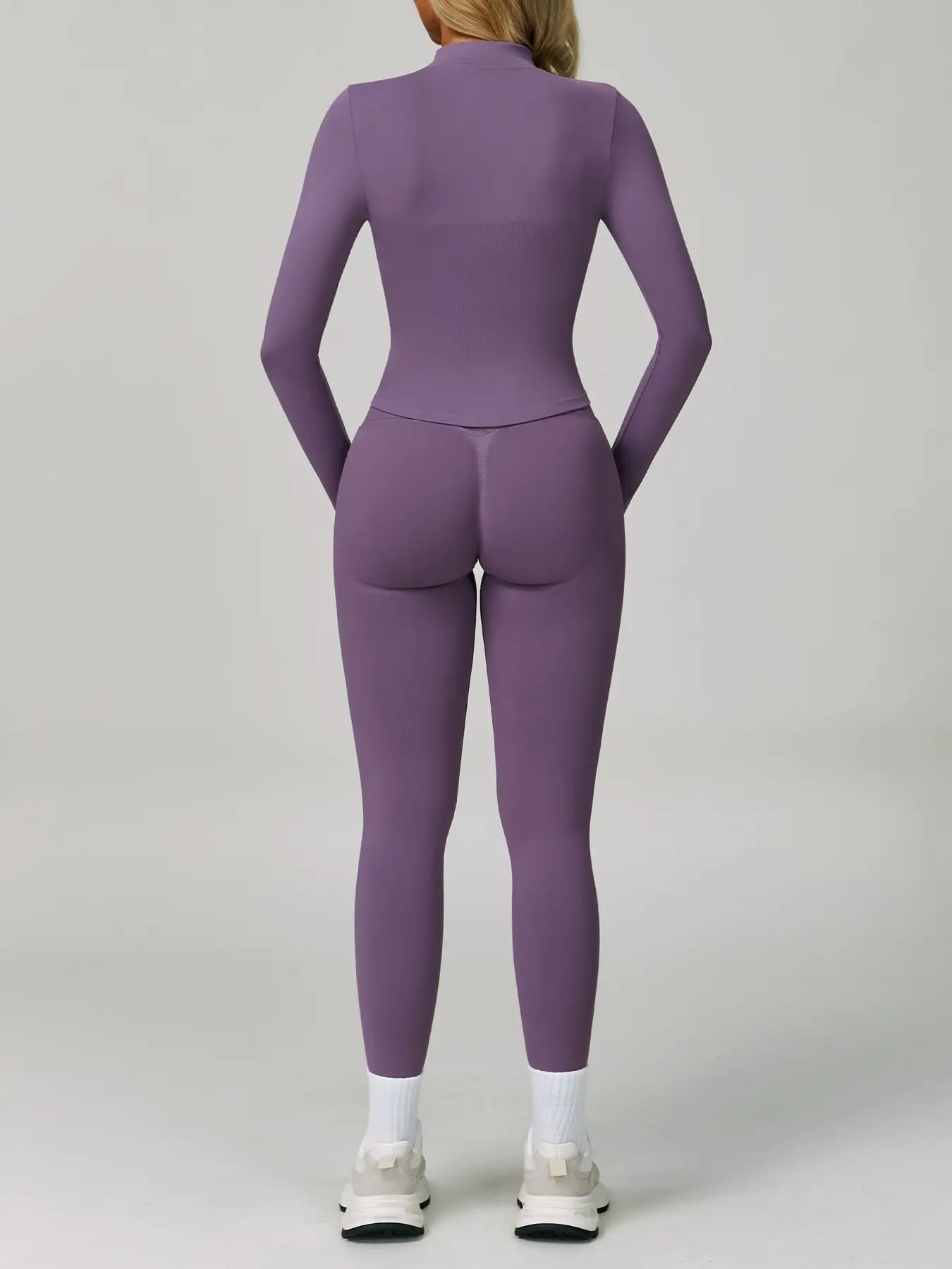 Women'S Outdoor Running Quick-Dry Jacket and High-Waist Leggings Set, Long Sleeve Yoga Tops for Fitness and Casual Wear, Yoga Clothes Set, Athleisure Wear Set, Workout Sets Women