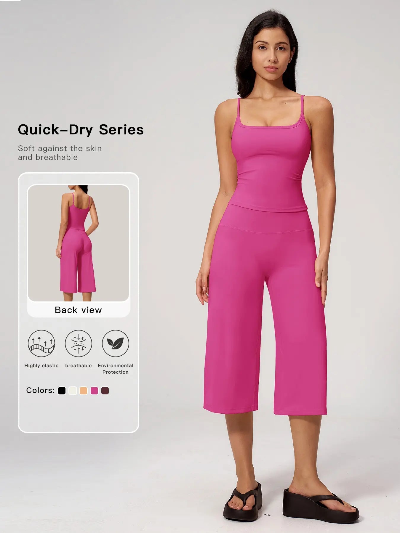 High-Performance Women's Yoga Set: Quick-Dry Tank Top and Mid-Length Pants, Comfortably Stylish Activewear for Outdoor Running and Yoga