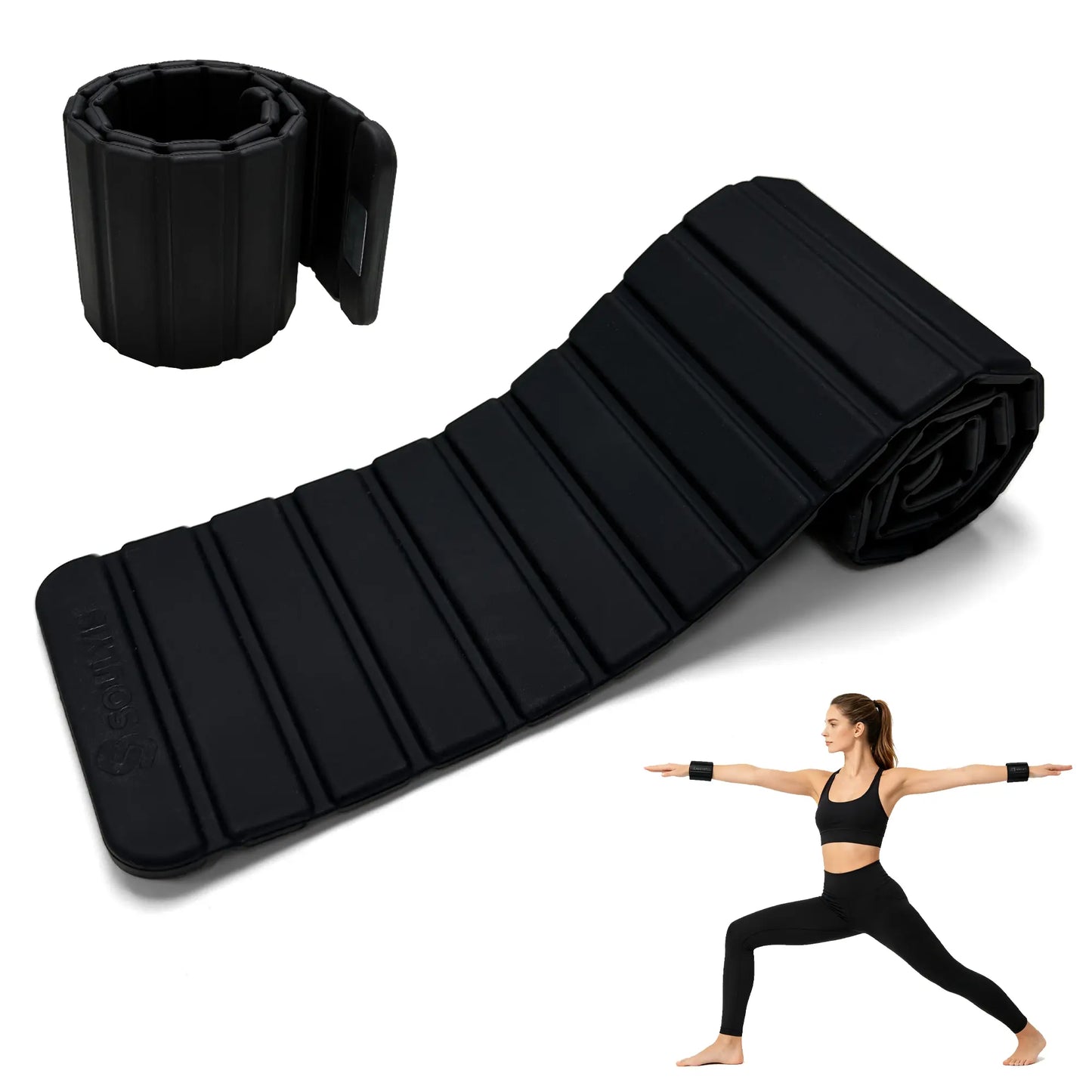 SOULYIS Adjustable Magnetic Weighted Wrist and Ankle Strap Set - Portable and Floor Safe