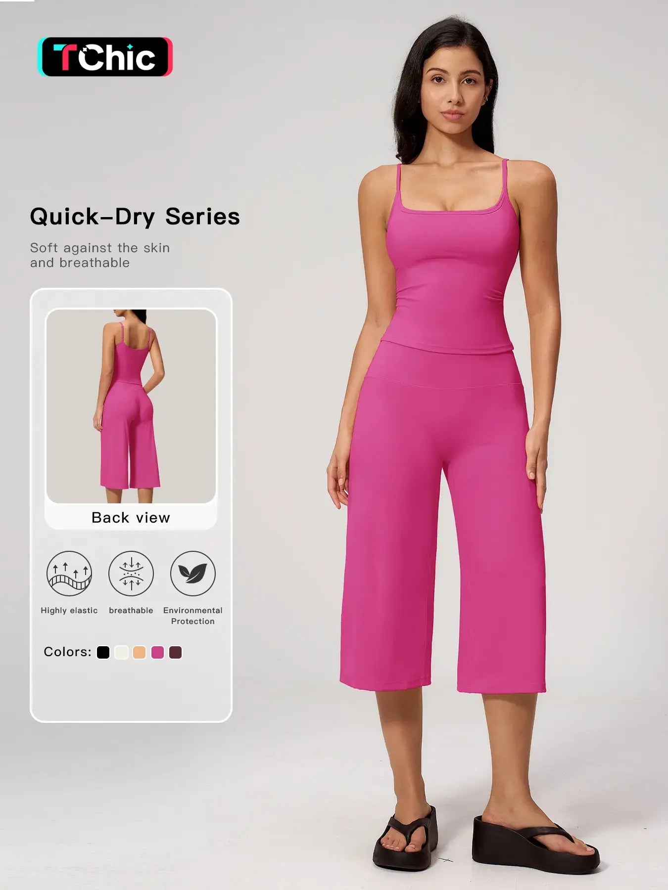 High-Performance Women's Yoga Set: Quick-Dry Tank Top and Mid-Length Pants, Comfortably Stylish Activewear for Outdoor Running and Yoga
