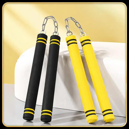 Foam Rubber Training Nunchucks with Steel Chain & Bearing System, Safe Martial Arts Training Equipment, Taekwondo Training Equipment, Nunchucks for Kids Beginners and Adults