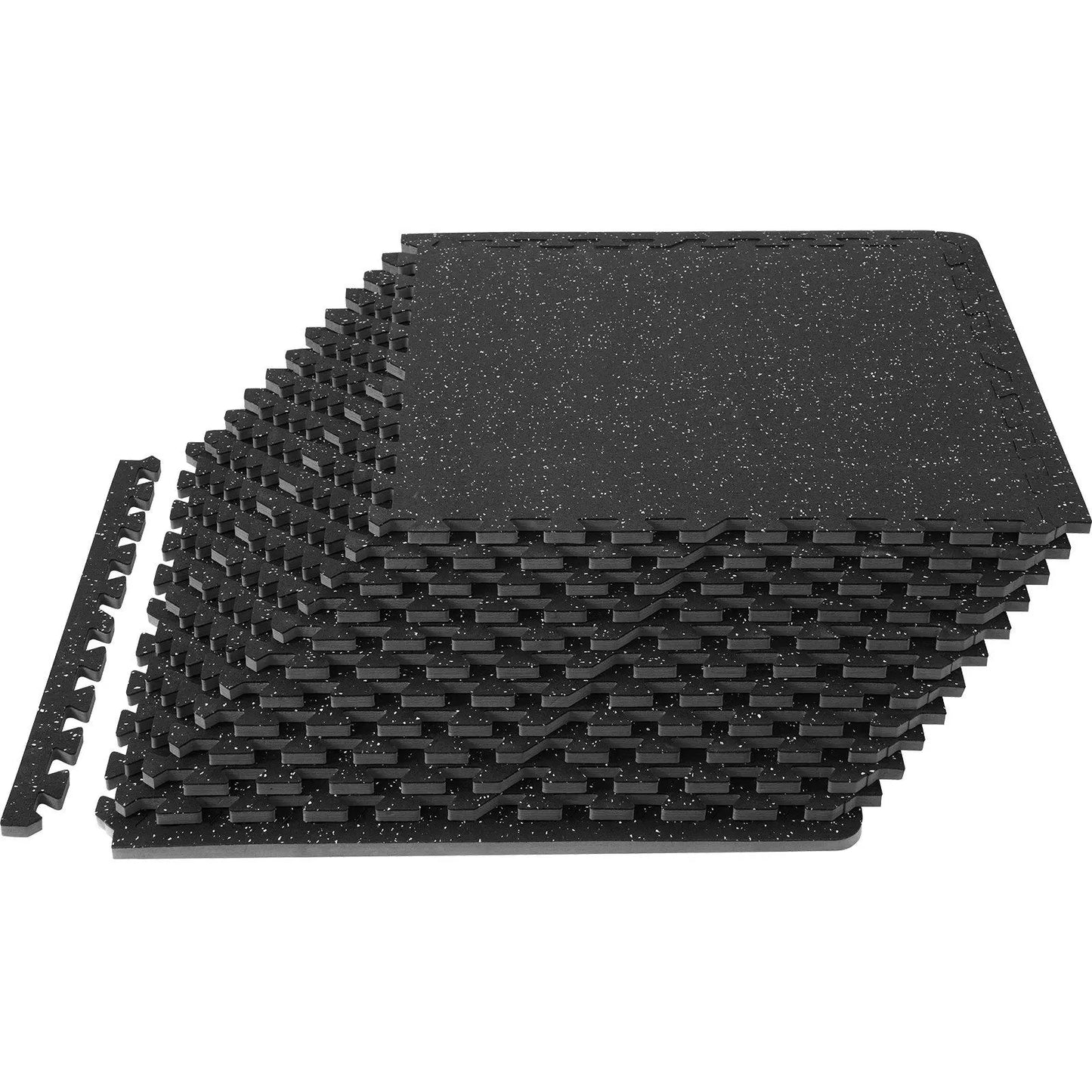 Vevor 25-Piece 1/2-Inch Thick Gym Floor Mats - 24" x 24" EVA Foam & Rubber Interlocking Workout Flooring with 100 Sq.Ft Coverage, Waterproof Exercise Puzzle Flooring for Gym, Home, Garage, and Basement