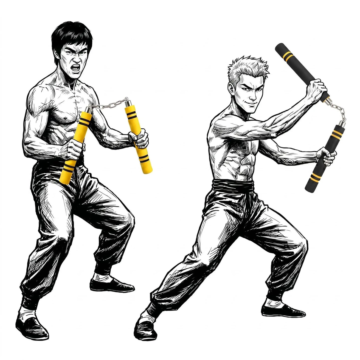 Foam Rubber Training Nunchucks with Steel Chain & Bearing System, Safe Martial Arts Training Equipment, Taekwondo Training Equipment, Nunchucks for Kids Beginners and Adults